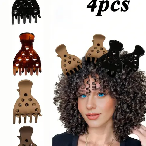 4pcs Hair Root Lift Clips, No-Crease Styling Tool for Volume, Ideal for Thick & Curly Hair, Women's Essential Hair Accessory, Hair Styling Accessories, Hair Claws, Hair Claws Set, Synthetic Hair Clips
