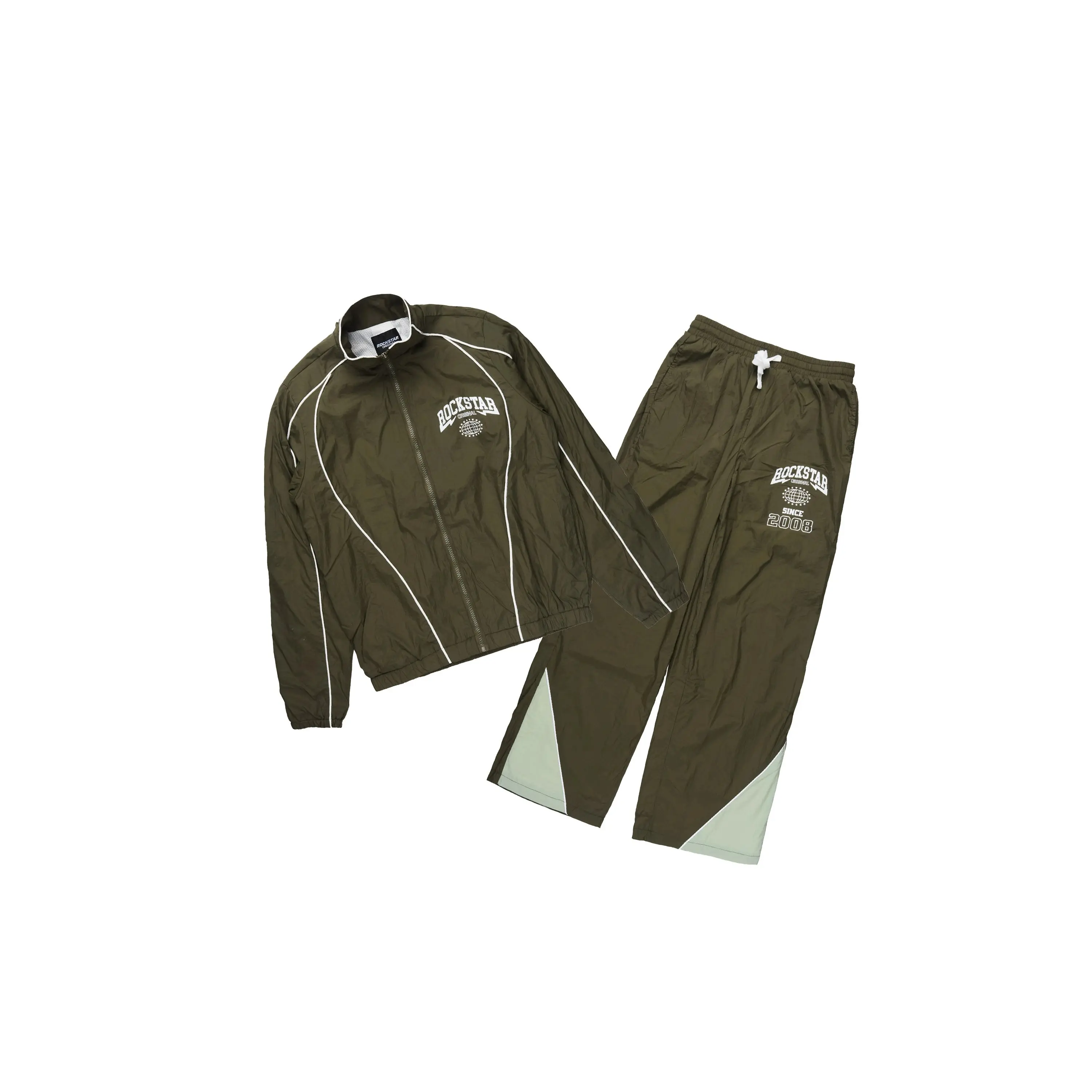Boys Ventoso Olive Windbreaker Jacket Track Set