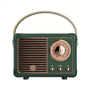 Vintage Wireless Speaker, Creative Radio Design Bluetooth-compatible Speaker, Portable Mini Subwoofer Speaker for Home Office Outdoor Travel