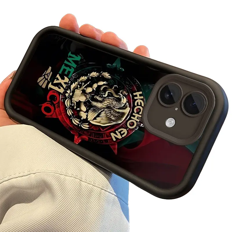 Mexican Flag Eagle Design Customized TPU Smartphone Case - Shockproof, Slim, Protective Soft Shell for iPhone 11,12,13 Mini,14,15,16 E,17 Pro Max Plus Air - Handheld Devices Accessories