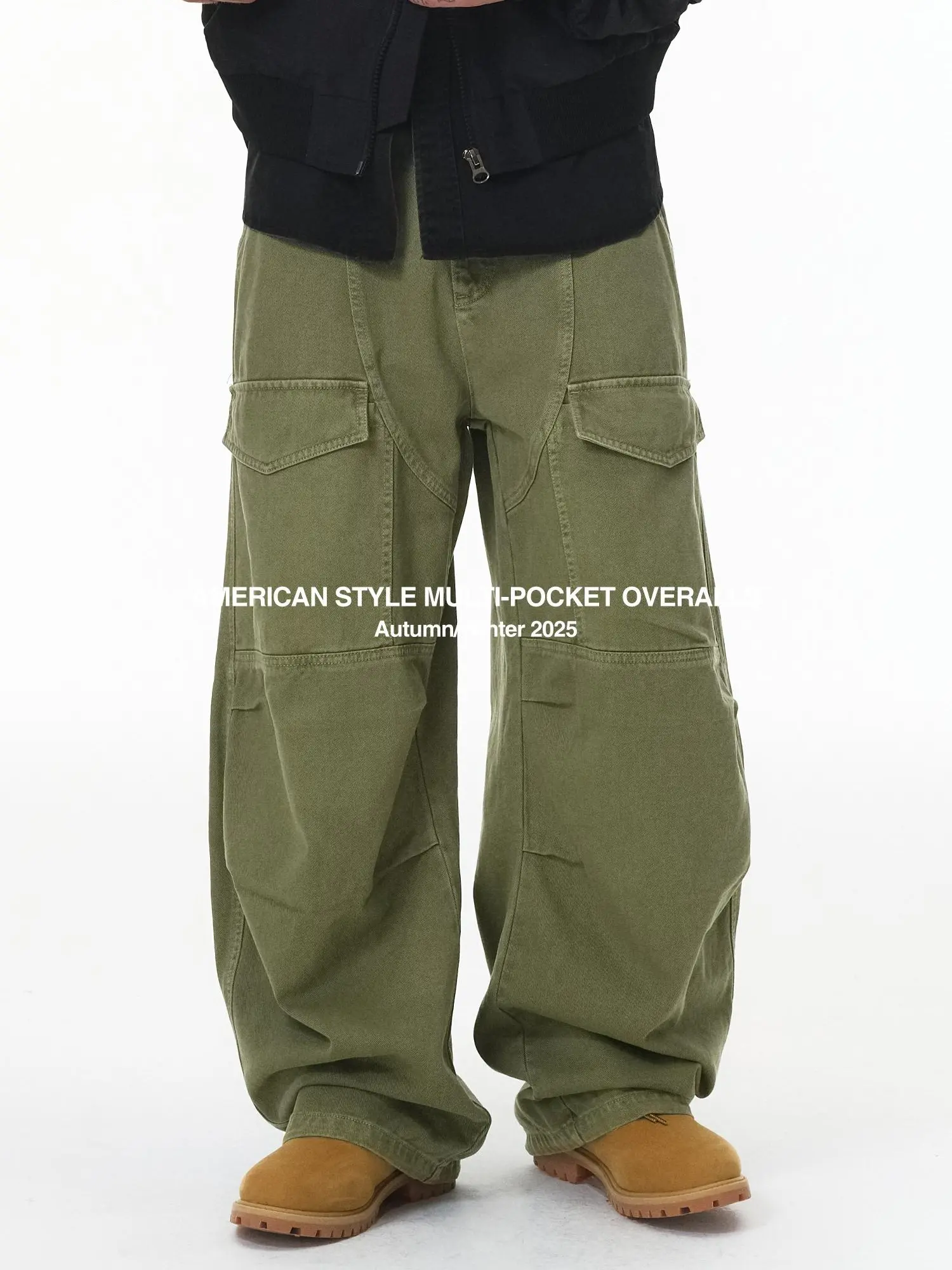 Inflation baggy pants Fashion American Style Multi-Pocket Work Pants Autumn New Trendy Retro Streetwear Cargo Pants Menswear Trouser