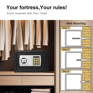 Home Safe Deposit Box | Secure Storage for Cash, Jewelry & USD Documents | Anti-Theft Piggy Bank & Home Security Safe for Valuables & Important Papers – Reliable Personal Safe to Protect Your Valuables Digital Lock Safe  Decor