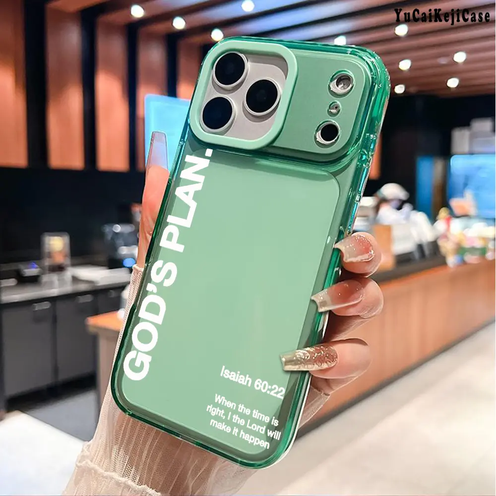 God's Plan Bible Verse TPU Smartphone Case - Unisex Fashion Street Accessory, Preppy American Retro Casual-Style, Non-Yellowing Shockproof Airy Transparent Protection Cover for iPhone 17/16 Plus/15 Pro Max/14 Plus/13/12/11 Mobile Phone Accessories