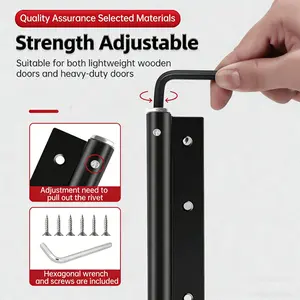 2pcs Automatic Door Closer Zinc Alloy Safety Spring, Adjustable Weight 50kg, Universal Installation, Wide Angle Support 150°, Includes Fixing Screws