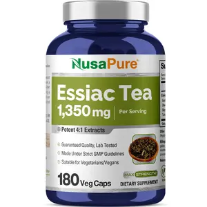 NusaPure Essiac Tea Dietary Supplement, 1350 mg, 180 Veggie Capsules, Plant-Based Vitamins Supplements, Vegetarian, Non-GMO