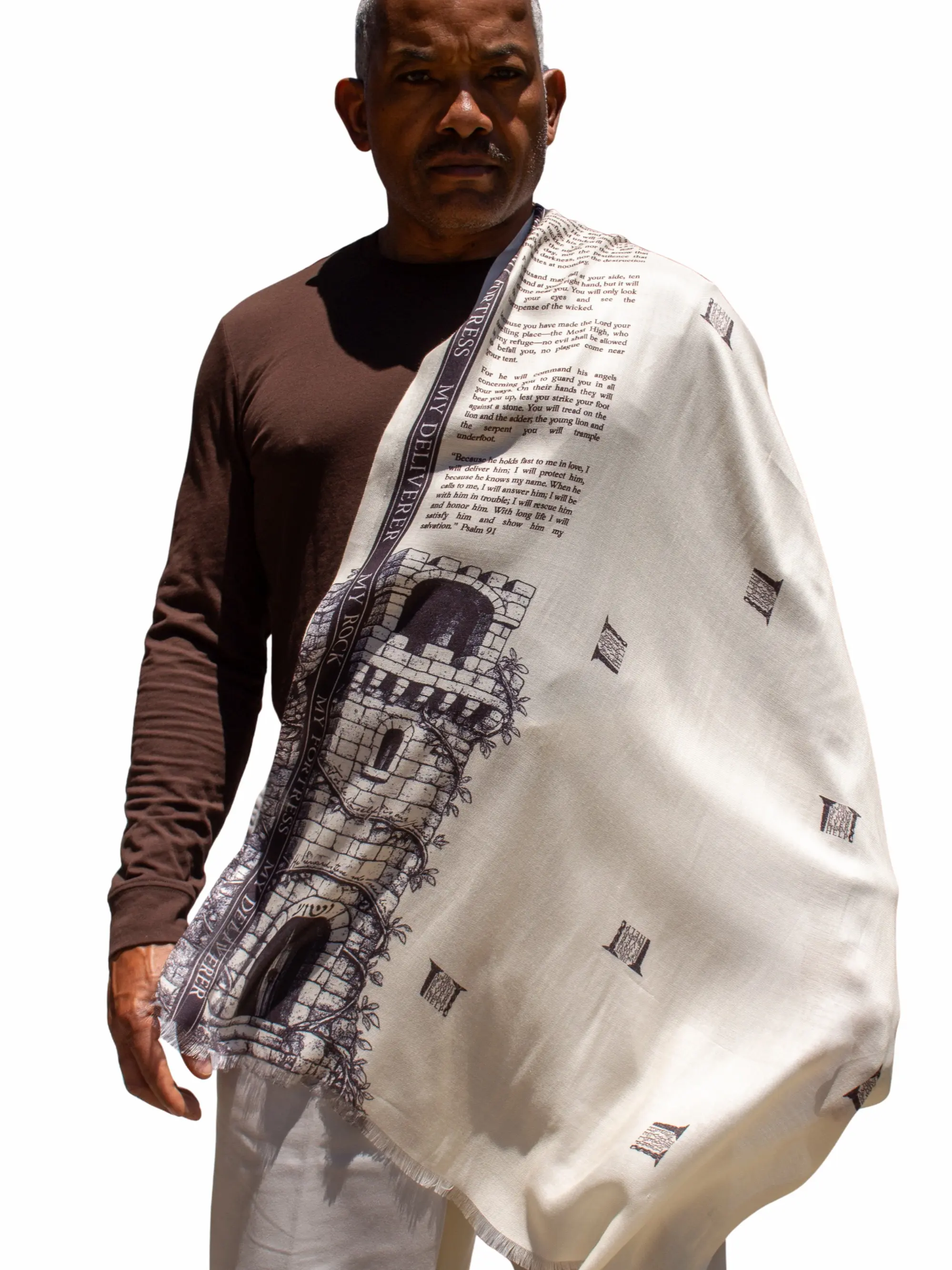 Refuge Prayer Scarf | Christian Gift Scripture Scarf | Prayer Shawl | Bible Study Gift | Faith-Based Gift