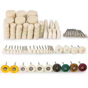 134Pcs Polishing Buffing Wheel Polishing Kit Compatible with Dremel,Polishing Wheel Rotary Tool Accessories with 1/8" Shank,Abrasive Wheel Buffing Polishing Wire Brushes Wool Felt Cotton Mounted,Hand Tools Kits