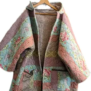 Upcycled Quilt Coat Womenswear Lady Outerwear Comfort Jackets