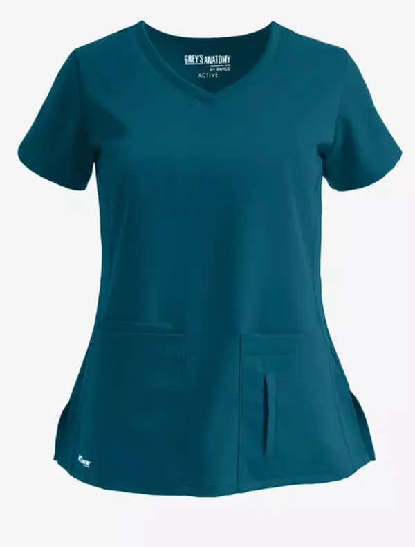 Grey's Anatomy by Barco Cora Women's 4-Pocket Crossover V-Neck Scrub Top