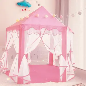 Princess Play Tent, Indoor & Outdoor Game Camping Gauze Hexagonal Tent, Play House Princess Game Tent, Pretend Game Toy for Girls, Outdoor Playhouse