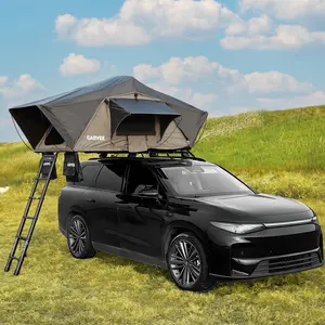 GAOMON Rooftop Tent Soft Shell, Easy Setup Roof Top Tent with Telescopic Ladder & LED Light, Waterproof UV Resistant 4-Season Design for 2-3 Person Camping on Truck, SUV, Van, Trailer