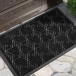 Doormat Outdoor Entrance 29.5x17, All-Weather Waterproof Outdoor Mats for Front Door, Non Slip Welcome Door Mat for Patio Proch Outside Entryway Indoor, Black