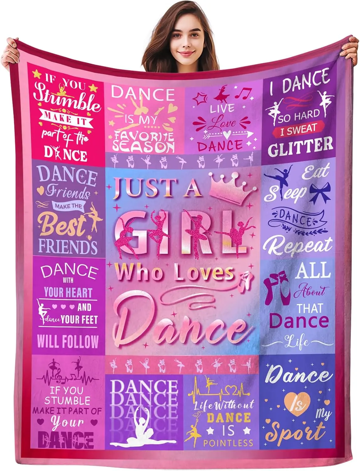 Dance Gifts Blanket Throw Stuff Dances Blankets Lightweight Flannel Warm Bedding Dance Gifts for Girls Dancers Kids Women Teachers Birthday Decorations 50"X40"a