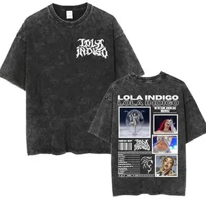 Lola Singer Indigo 2025 Tour Graphic T-shirt Men Women Fashion Aesthetic Short Sleeve Tees Hip Hop Cotton Vintage Washed T Shirt