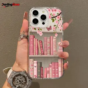 DarlingCase Soft Girl Magnetic Case for iPhone11/12/13/14/15/16/17/promax, Blossom Bookshelf Lightweight, Drop-Proof, Perfect for Teen Girls