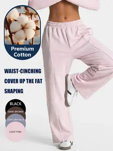 Womens Workout Straight Yoga Pants for Girls High Waist Wide Leg Sweatpants with Pockets Fashion Stretch Lounge Comfy Joggers Gym Pants