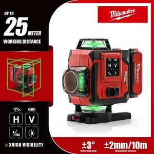 Milwaukee 12/16 Lines 4D Laser Level 360° Self-Leveling Horizontal And Vertical Cross Line Super Powerful Green Beam high torque heavy duty hardware self-leveling laser level horizontal green meter outdoor Fat-Tire Electric Off-Roa