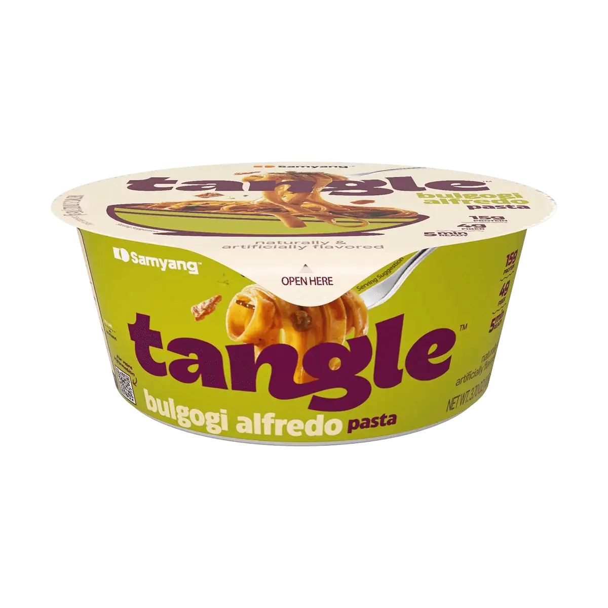 Samyang Korean Tangle Pasta Creamy Bulgogi Flavor 105g - Vegan, High Protein, Award-Winning International Taste