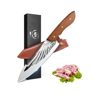 ROCOCO Feather Viking Boning Knife Cleaver Knife for Meat Cutting, Great Gift for Father and Mother