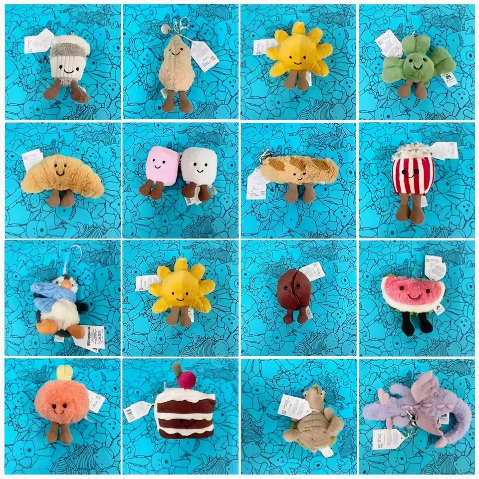 2026 Jellycat Plush Bag Charm Keychain, Cute Kawaii Animal Plush Pendant, Super Soft Stuffed Animal Backpack Accessory, Back to School Birthday Christmas Gift