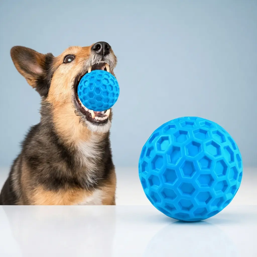 Dog Chew Ball Toys Trending Indestructible Heavy Duty Squeaky Interactive Tough Balls For Large Aggressive Chewers Funny Pet Play Supplies campingessentials