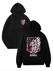 Unisex Attack on Titan Cherry Blossom Scout Regiment Hoodie | Anime Romantic Streetwear Graphic Oversized Hoodie | Sakura Scout Aesthetic Apparel | Comfortable Knitted Fleece Casual Hoodie | Stylish Everyday & Anime Wear | Relaxed Fit Sakura Scout Hoodie