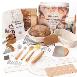 56-Piece Sourdough Starter Kit with Round & Oval Banneton Bread Proofing Baskets, Sourdough Bread Baking Supplies for Bakers, Bread Making Kit Ideal for Bread Making, Proofing & Baking