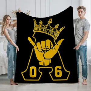 Lightweight Flannel Throw Blanket - Unique Alpha 1906 Hand Sign Phi Crown Alpha Design, Cozy, Decorative Giftable, Ideal for Birthday & Holiday Gifting, Gaming Room Decor, Cozy Throw Blanket, Decorative Giftable Blankets