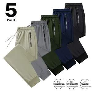 Men's Joggers with Zipper Pockets Lightweight Cuffed Stretch Sweatpants Athleisure Outfit Big Guy Pants Athletic Workout Running Gym Fit for Spring & Summer Fashion tapered