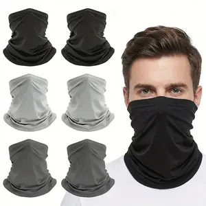 6pcs Summer Breathable Neck Gaiter Scarf, Headgear, Breathable Face Mask, Cooling Scarf, Suitable for Cold Weather ActivitiesSun Protection & Moisture-Wicking Face Cover