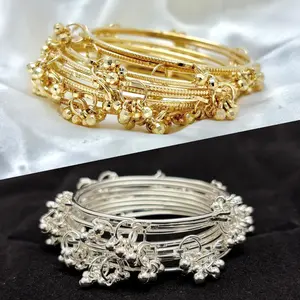 8pcs Antique Gold Oxidized Ghungroo Kada Gold Toned Kashmiri Ghungroo Bangles 8 Pack Skin Friendly Anti Allergic Premium Quality