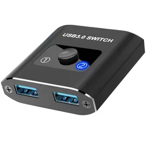 USB 3.0 Switch, Bi-Directional USB Switch 1 in 2 Out/2 in 1 Out, USB Switcher 2 Computers Sharing Devices Like for Printer, Keyboard, Scanner, Mouse, USB KVM Switch Compatible with Mac/Win/Linux