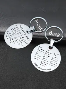 Double-Sided Morse Code Keychain, Letters and Numbers, Educational Gift for Radio Enthusiasts, Unisex Car Key Holder, All Seasons