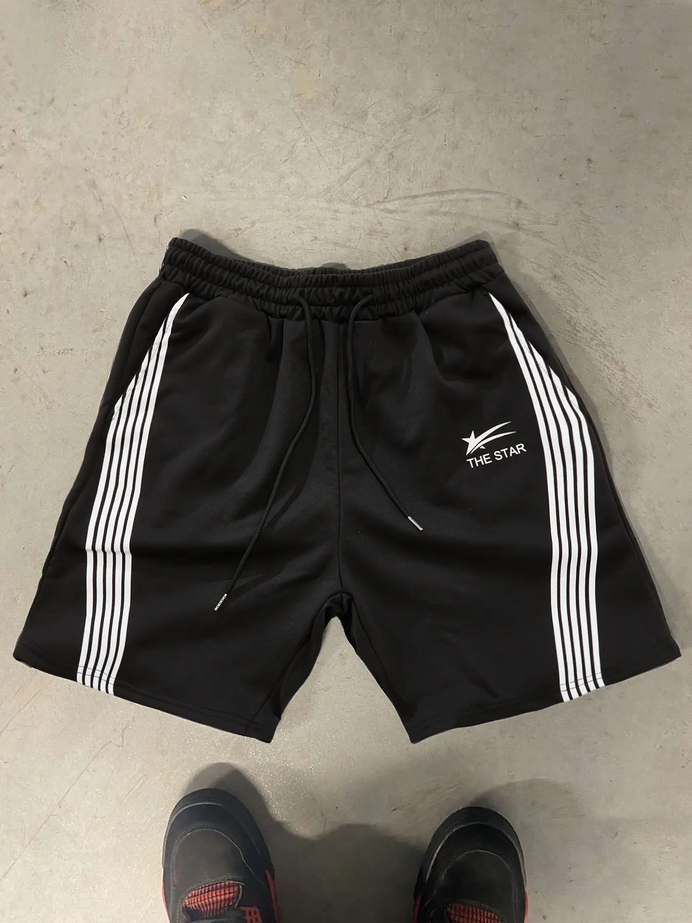 Unisex Letter Graphic Track Shorts, Regular Fit Casual Street Sporty Streetwear Comfy Breathable Athletic Shorts for Summer, Unisex Bottoms for Daily Wear, Breathable Elastic Shorts, Fashionable Summer Shorts, Streetwear Sports Shorts