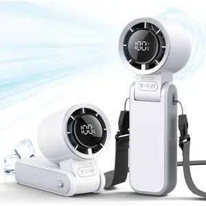 Portable Handheld Mini Fan: 3-IN-1, [100-Speed Turbo], 3600mAh Rechargeable, Foldable, LED Display - Cooling Travel/Summer/Beach For Women/Teen