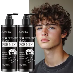 Men's curly hair styling cream, long-lasting and non stiff, naturally fluffy and non greasy, smoothing frizz, specially designed for short hair texture perm, refreshing, moisturizing and easy to maintain, a lazy styling tool