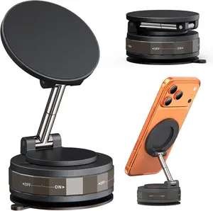 Phone Holder, Magnetic Adjustable Car Phone Holder, Vacuum Suction Cup Phone Mount Compatible with iPhone 17 Pro Max and All Smartphones