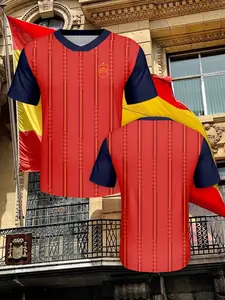 Men's Soccer Jersey, Spain 2026 Latest Print Design, Breathable Fabric, Quick-Dry Comfort, Training Clothes, Outdoor Sports Training, Gift for Sport Lovers