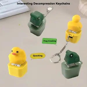Funny quacking duck hat keychain, Frog Croaking Keychain,realistic vocalization, cute animal sound generator,  viral stress relief keychain   Valentine's Day gift