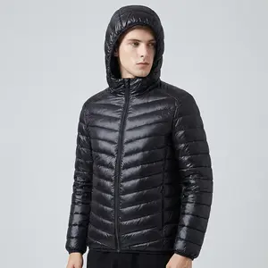 Men's Lightweight Hooded Down Jacket - Waterproof, Warm & Cozy for Winter Outdoor Activities, Casual Fit with Zip-Up Front(gift)