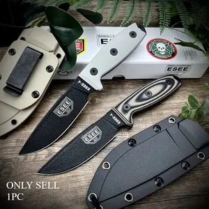 Two-Tone Survival Fixed-Blade Knife with Sheath, High-Hardness D2 Blade, G10 Handle—Camping, Hiking, Cutting, and Exploration Multi-Purpose Tool, Everyday Carry Outdoor Jungle Knife, Survival Gear