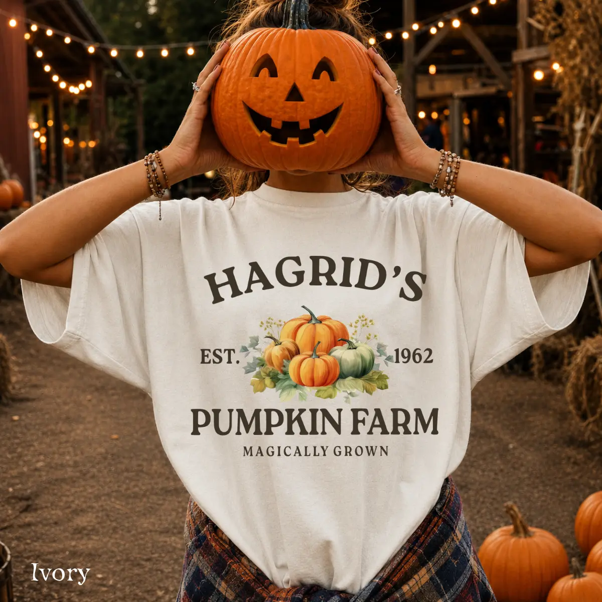Comfort Colors Hagrid’s Pumpkin Farm T-Shirt, Magically Grown Est 1962 Pumpkin Graphic Tee, Wizard Fall Autumn Movie Fan Shirt Gift
