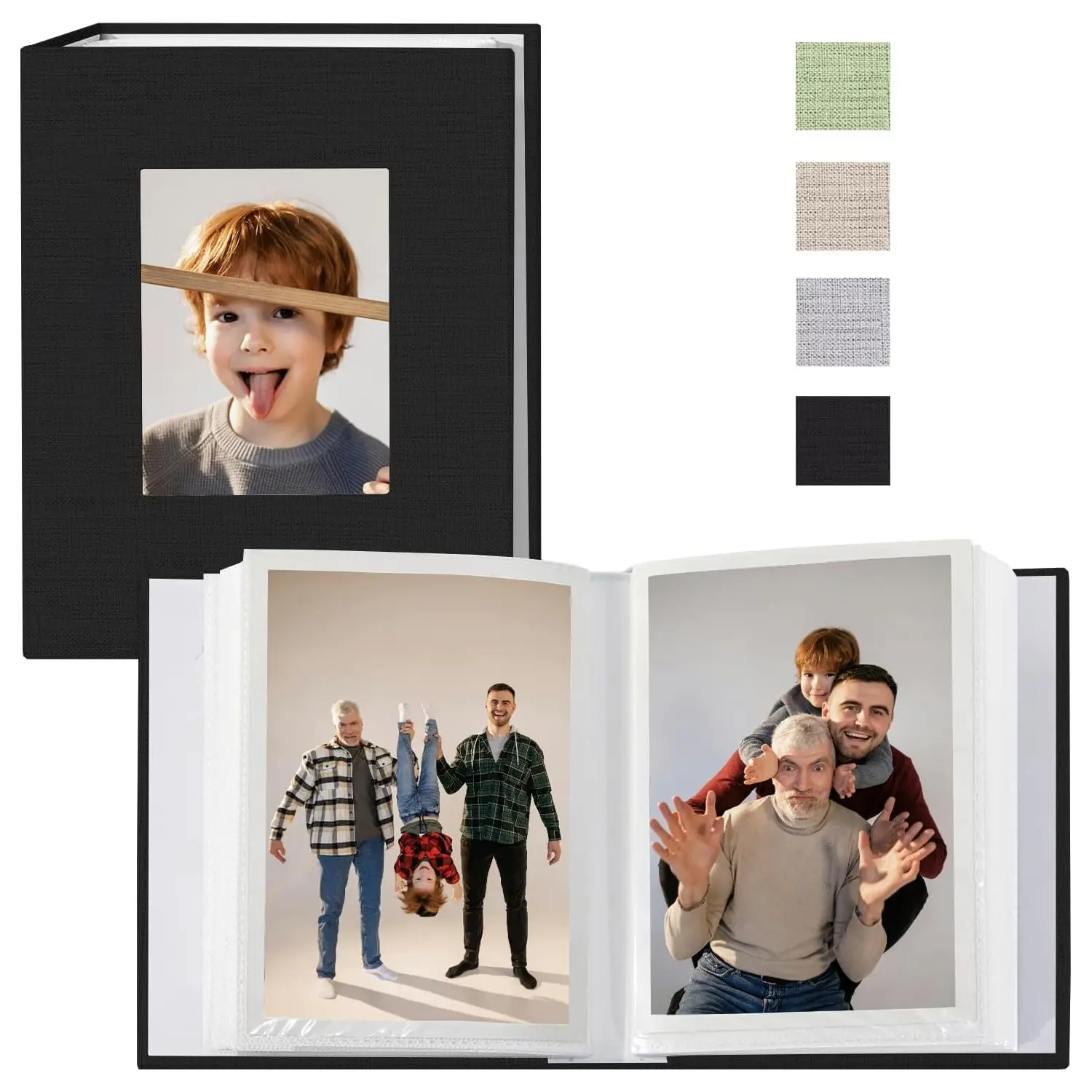 Minimalist Linen Photo Album, Insertable Photo Book, Hard Cover, 4x6 Inch Photos, Ideal Gift for Weddings, Baby Shower, Graduation, Family Reunion