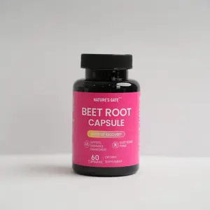 Nature's Gate Natural Beet Root Extract Hard Capsules, 60 Count - Clean Fitness Supplement, Natural Dietary Supplement for Endurance Boost in Outdoor Activities