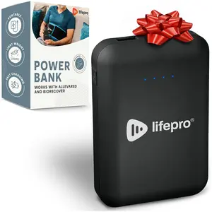 LifePro Portable Powerbank for AllevaRed, AllevaRed Pro, and BioRecover - 15,000mAh Battery Pack with USB 3.0 and 12V DC Output for Wellness Devices