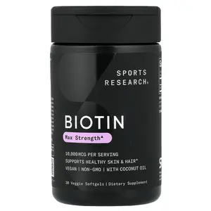 Sports Research Biotin, 10,000 mcg, 30 Veggie Softgels