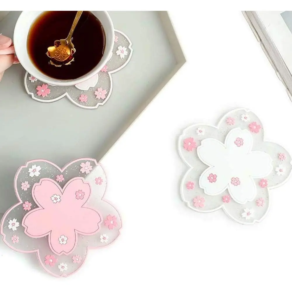 Durable Non-Slip 1-Piece PVC Plastic Coasters - Kitchen Tableware Supplies for Coffee Cups, Tea Cups, Bowl Pads, Placemats