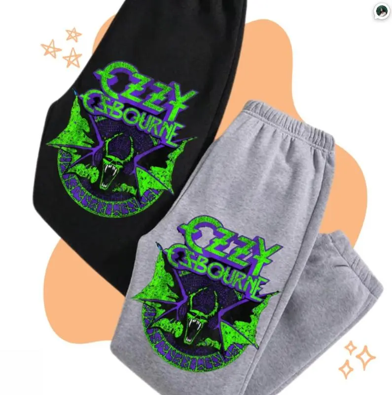 Metal Oz.zy Osbourne Sweatpants,  =Graphic Rock Streetwear Joggers, Rock Style Pants For Fans, Casual Pants, All Seasons Lightweight Cotton Polyester Tapered Fit