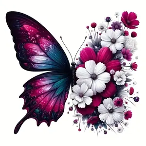 6 Inch Butterfly & Floral Vinyl Sticker, Glossy Anime Decal, Irregular Wings/daisy Shape, for Car Laptop Window Wall, Easy Peel & Stick, Car Decals