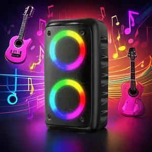 Wireless speaker with microphone, with a microphone and 3 metres of cable, stereo speaker subwoofer, wired or wireless speakers,  TWS, TF, AUX, MIC a variety of audio interfaces, can be connected to a wide range of equipment for large sound